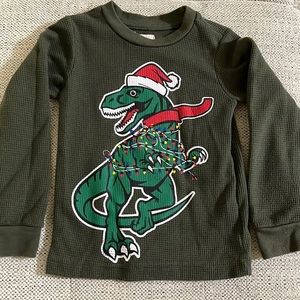 Christmas dinosaur shirt. Boys long sleeve